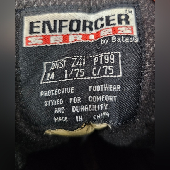 Men's Bates Enforcer Series Steel Toe Safety Protective Black Work Boots Size 12 - Picture 12 of 12